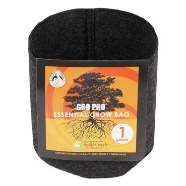 Gro Pro® Essential Fabric Grow Pot - 1gal - Round - Black