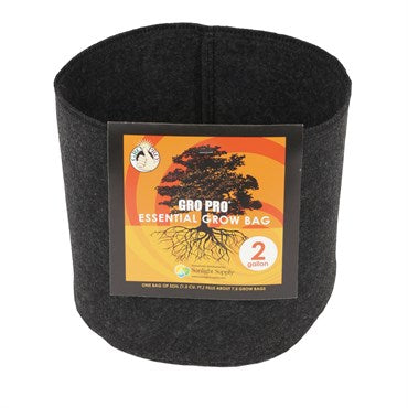 Gro Pro® Essential Fabric Grow Pot - 2gal - Round - Black