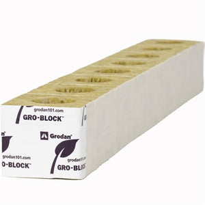 Grodan® Improved Gro-Block™ - 3in - Small - GR4 - 3in x 3in x 2.6in - Strips with Hole