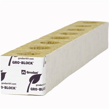 Grodan® Improved Gro-Block™ - 3in - Small - GR4 - 3in x 3in x 2.6in - Strips with Hole