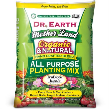 better homes and gardens organic potting mix Dr. Earth® Mother Land® Organic All-Purpose Premium Plantin. 1.5cu ft –  World Of Organics Garden Supply